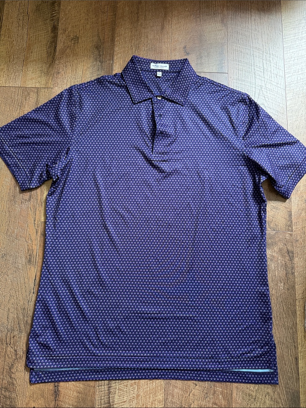 Peter Millar Men's Navy Purple Micro-Pattern Polo